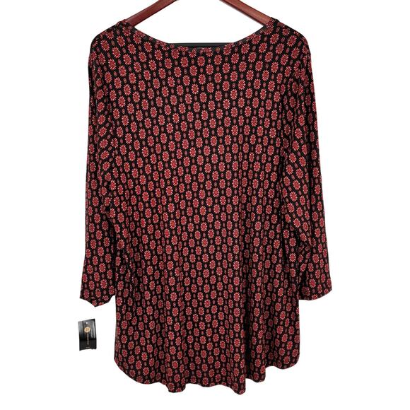 NEW NWT JM Collection Plus Size 2X Black Pink Stretchy Soft Blouse Shirt Top - Picture 7 of 7